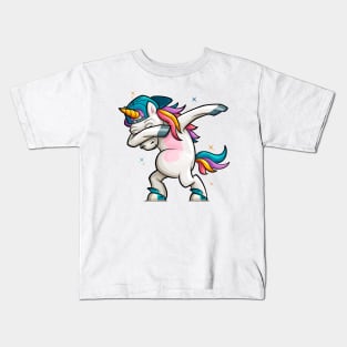 Cartoon Unicorn Dabbing Kids T-Shirt